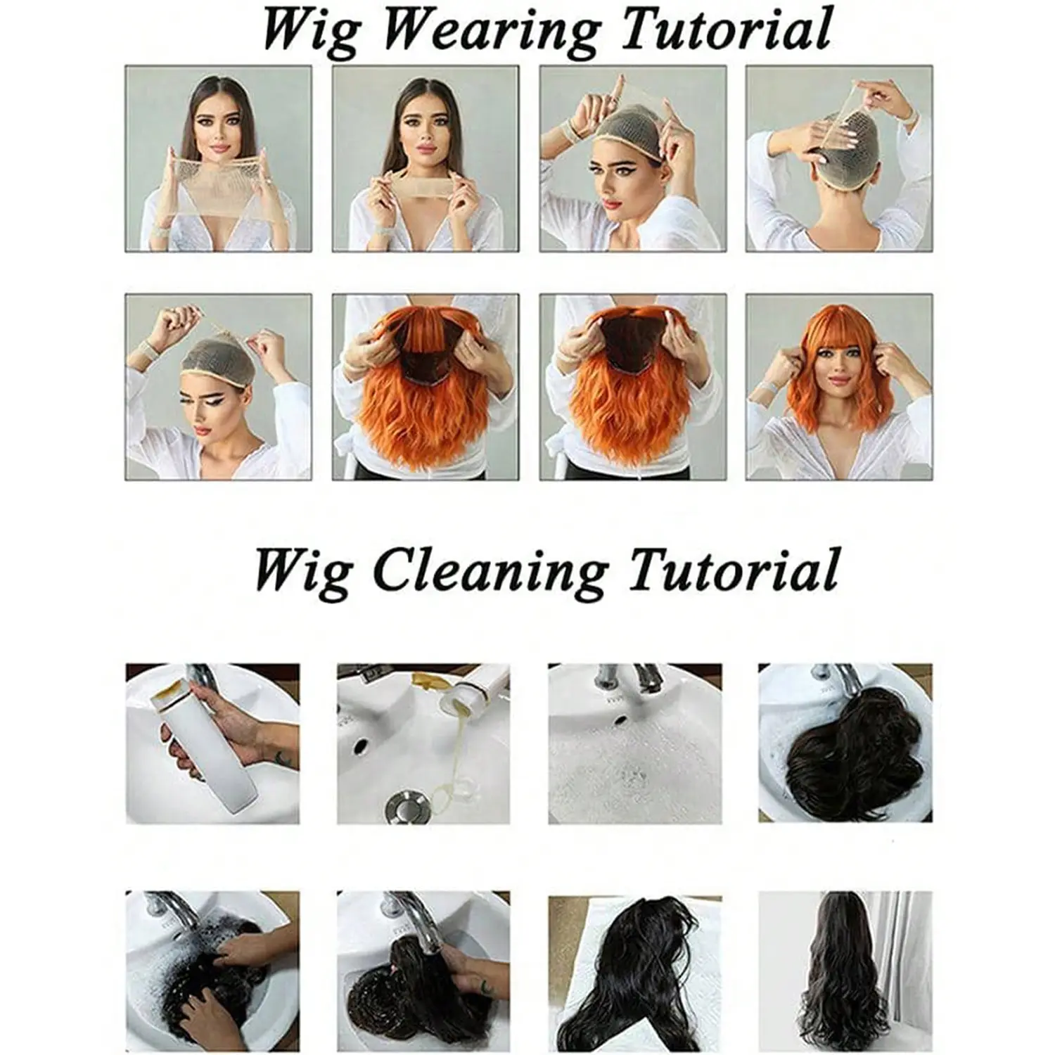 Hat Wigs 16 Inch Synthetic Curly Wavy Ponytail Wigs With Houndstooth Empty Top Hat For Women Daily Party Use