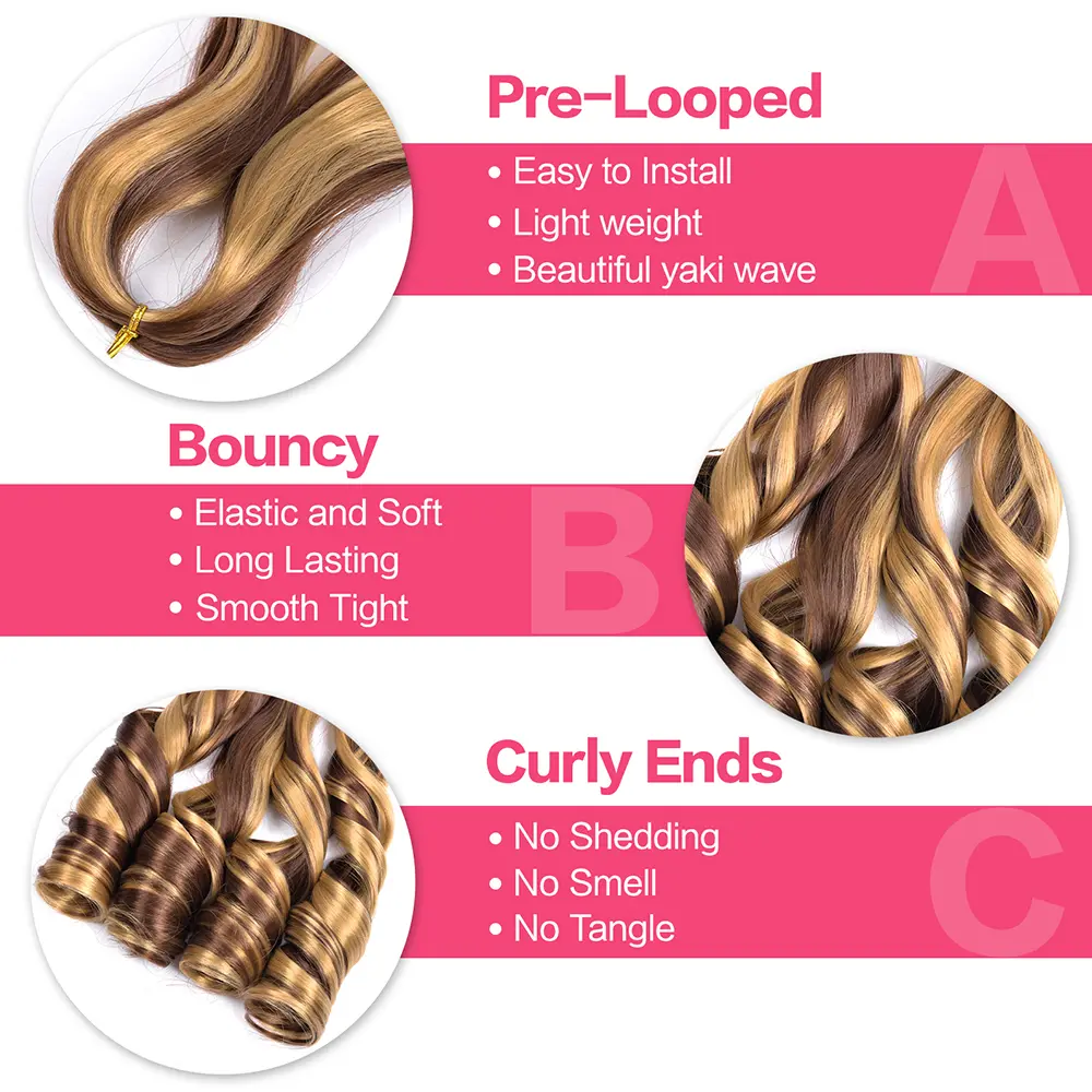 French Curly Braiding Hair 14Inch Synthetic Curly Braiding Hair Pre Stretched Loose Wavy Curl Braiding Hair Extensions For Women