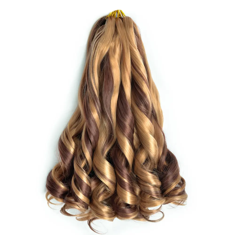 French Curly Braiding Hair 14Inch Synthetic Curly Braiding Hair Pre Stretched Loose Wavy Curl Braiding Hair Extensions For Women
