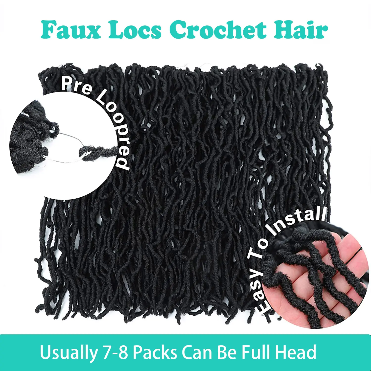 36 Inch Faux Locs Crochet Hair Extensions For Women Synthetic Soft Nu Locs Crochet Braids Dreadlocks Hair Extensions