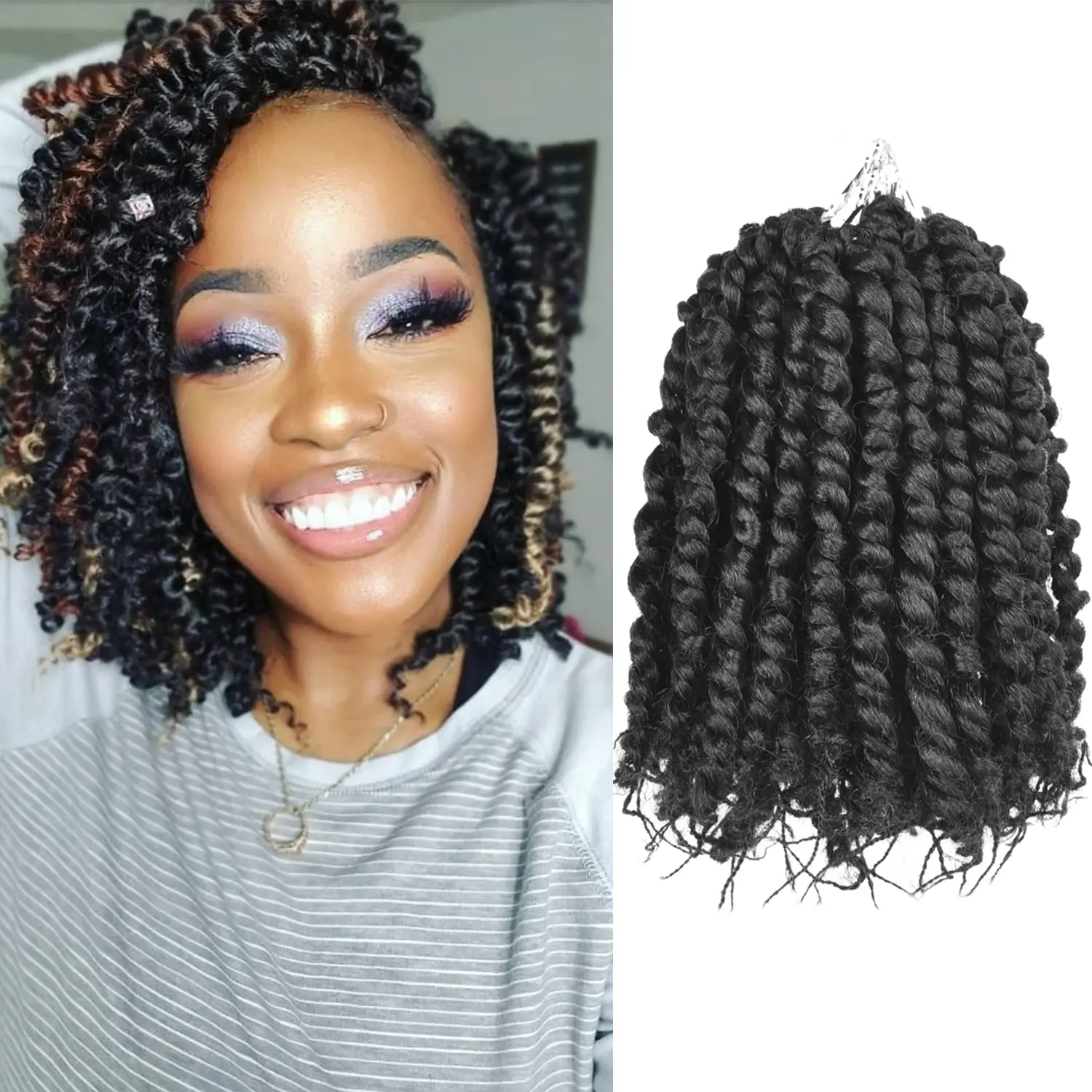 Pre-twisted Passion Twist Crochet Hair for Black Women Crochet Braids Pre-looped Synthetic Braiding Hair Extensions