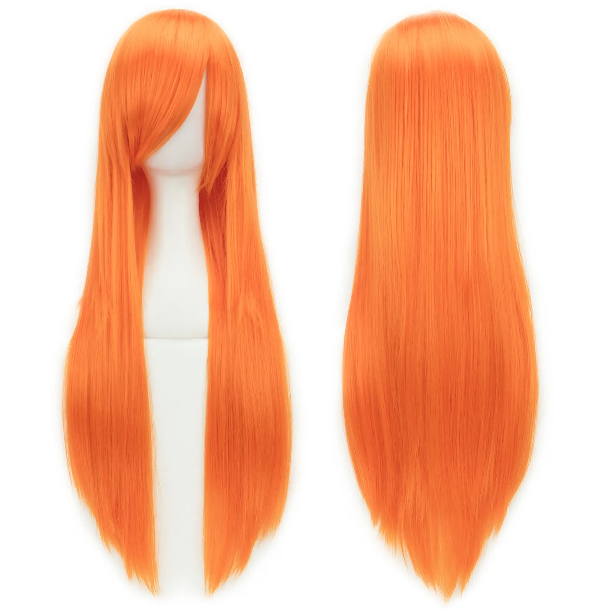 Soowee Long Synthetic Hair White Purple Cosplay Wigs Party Black Hair Straight Wig Hairpiece for Women
