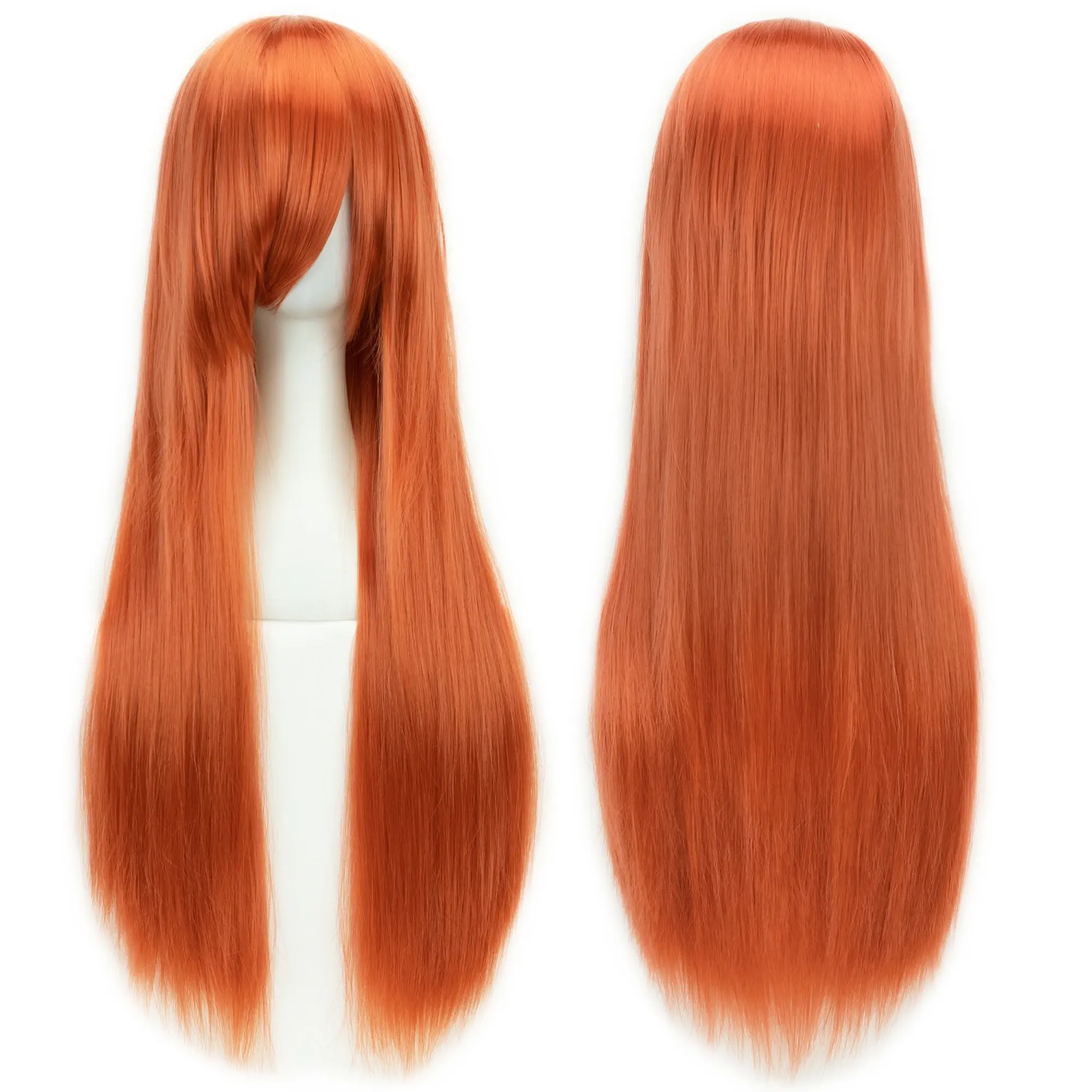 Soowee Long Synthetic Hair White Purple Cosplay Wigs Party Black Hair Straight Wig Hairpiece for Women