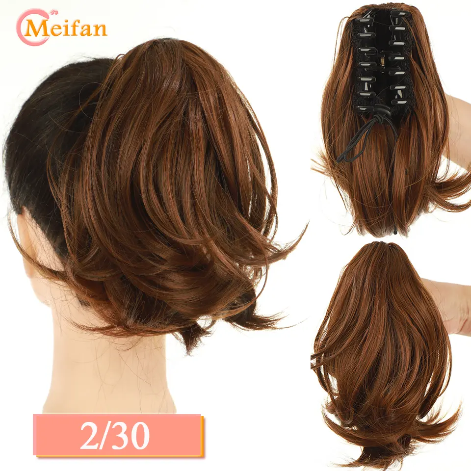 MEIFAN Synthetic Short Ponytail Natural Claw in Ponytail  for Women Hair Extension Heat Resistant Matural Hair Ponytail