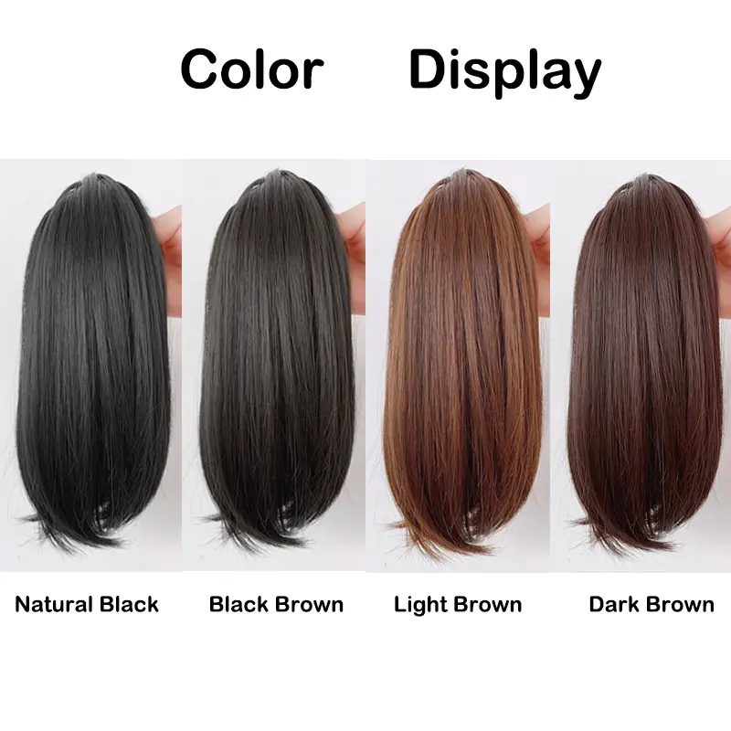 12Inch Synthetic Short Straight Ponytail Claw Clip In Hair Extension Ponytail Hairpiece for Women