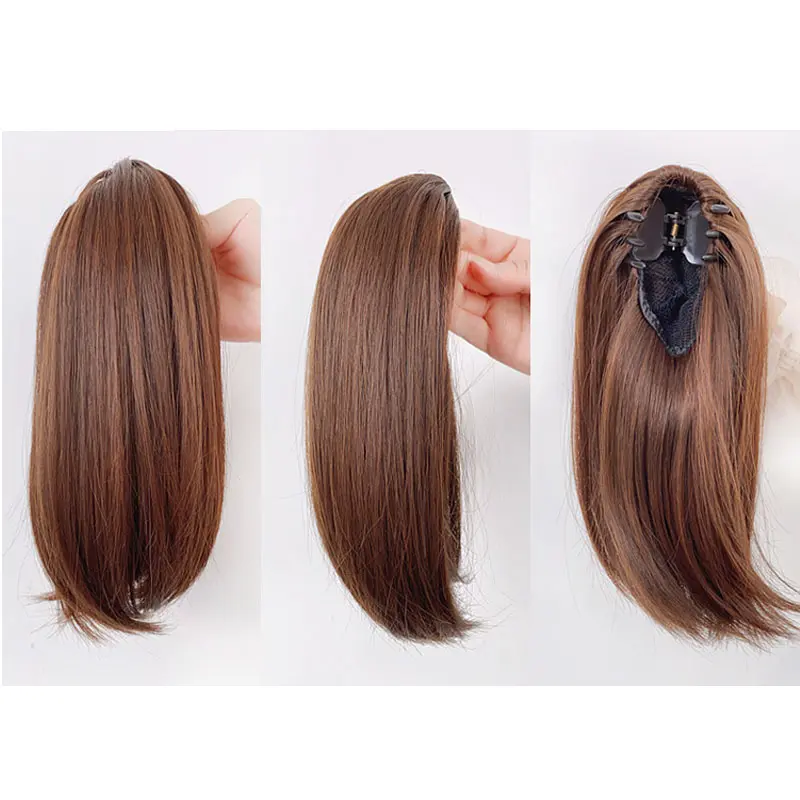 12Inch Synthetic Short Straight Ponytail Claw Clip In Hair Extension Ponytail Hairpiece for Women