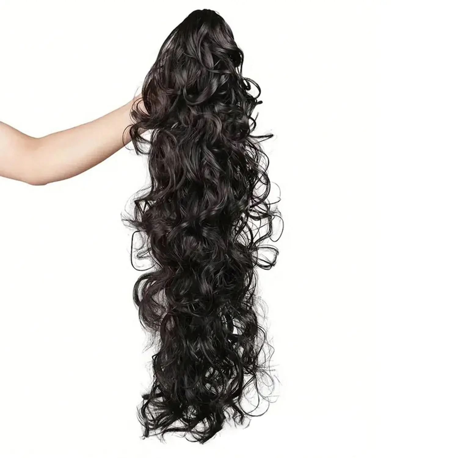 Multi Layered Ponytail Extension Claw Ponytail Hair Extensions 30 Inch Long Curly Wavy Ponytail Synthetic Hairpieces for Women