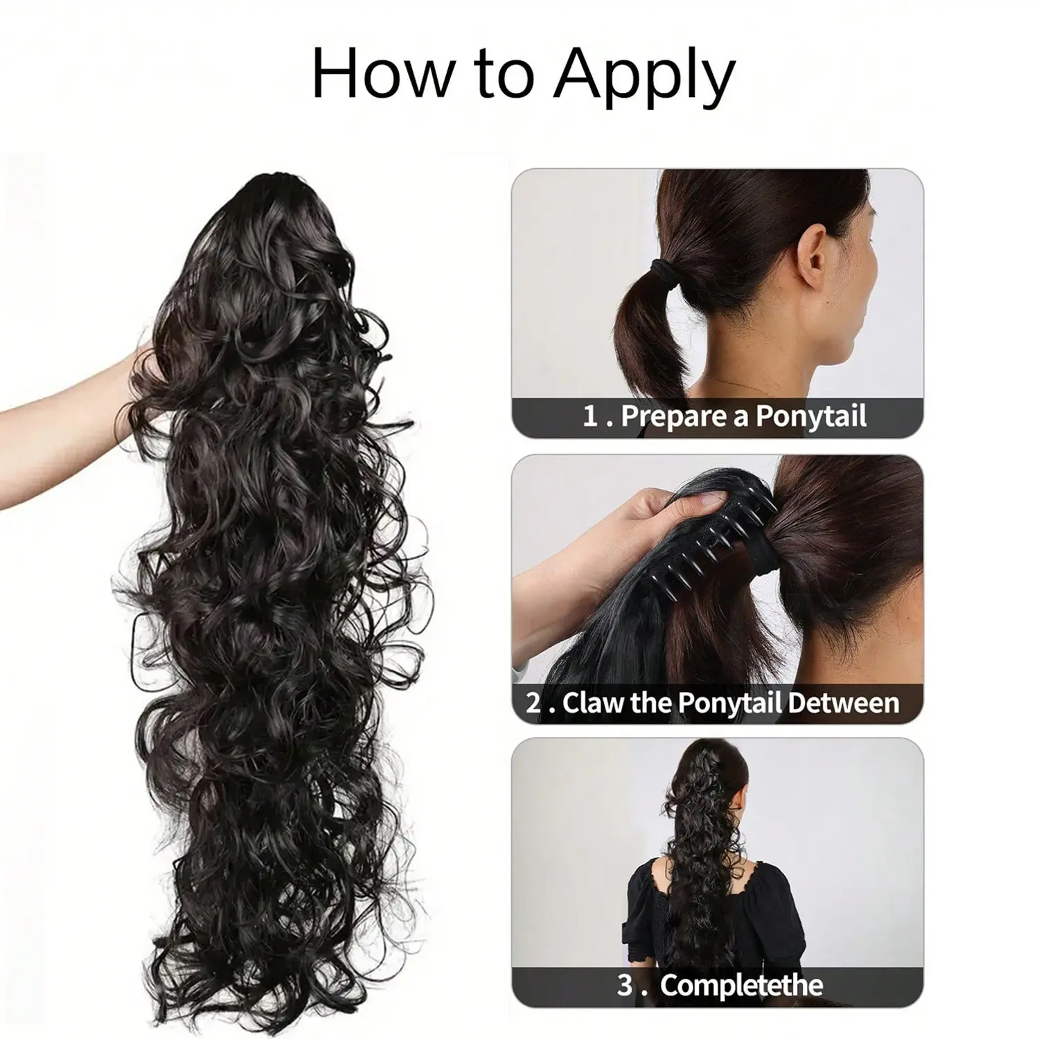 Multi Layered Ponytail Extension Claw Ponytail Hair Extensions 30 Inch Long Curly Wavy Ponytail Synthetic Hairpieces for Women