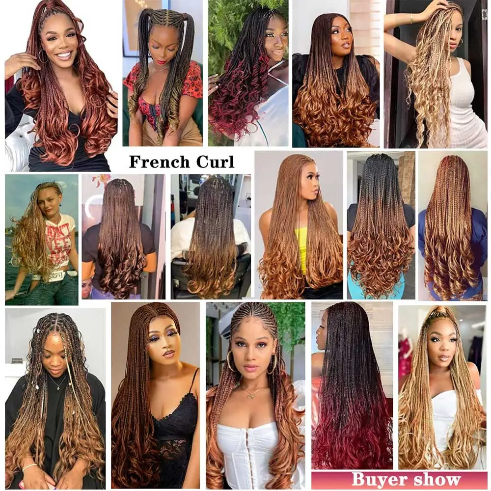 French Curls Braiding Hair 24Inch Synthetic Spiral Curls Braids Hair Extensions For Women Pre Stretched Loose Wave Braiding Hair