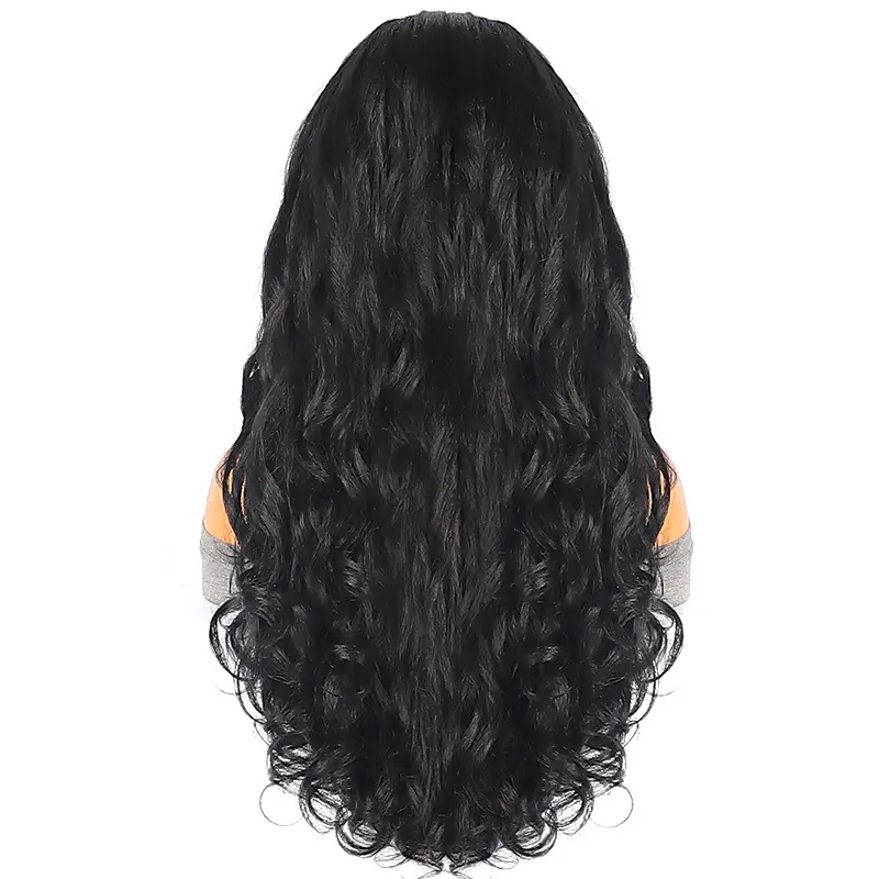 26 Inch U Part Wig Soft Yaki Body Wave Synthetic Hair Wig Heat Resistant V Part Half Wigs for Black Women