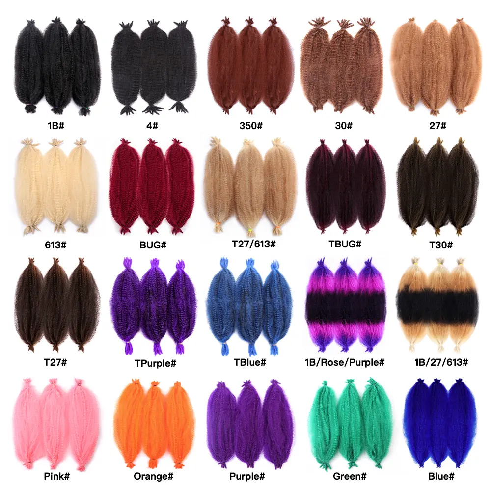 Marley Twist Afro Crochet Braids Soft Spring Kinky Hair For Distressed Butterfly Locs Synthetic Braiding Extensions For Women