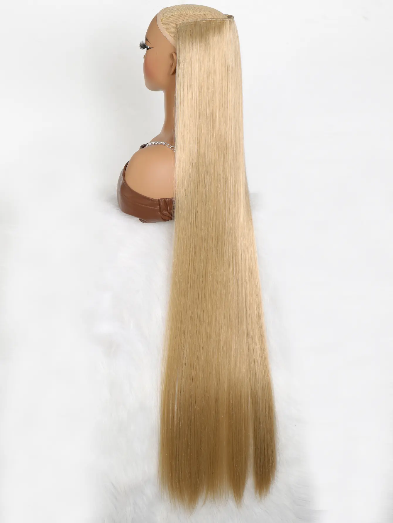 Synthetic 5 Clip In Hair Extensions Long Straight Hairstyle Hairpiece Black Brown Blonde 80CM Natural Fake Hair For Women