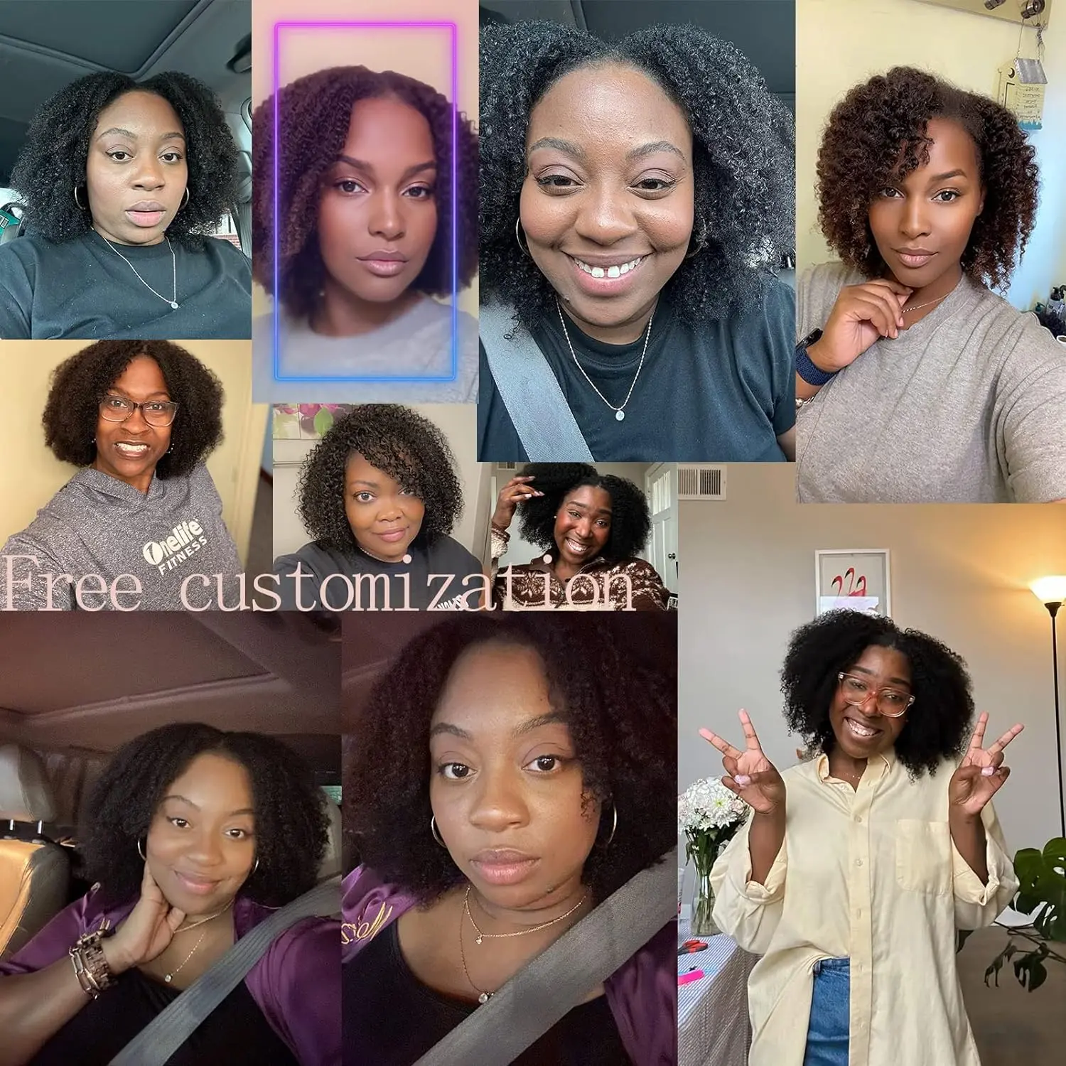 Curly U Part Wigs Kinky Curly Synthetic Hair Wigs for Black Women V Shape Wigs No Leave Out Glueless Full Head Clip In Half Wig