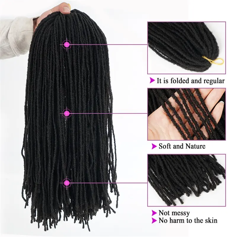 18 Inch Fake Hair Sister Locs Faux Locs Crochet Hair Accessories Synthetic Faux Locs Crochet Hair Extensions For Black Women