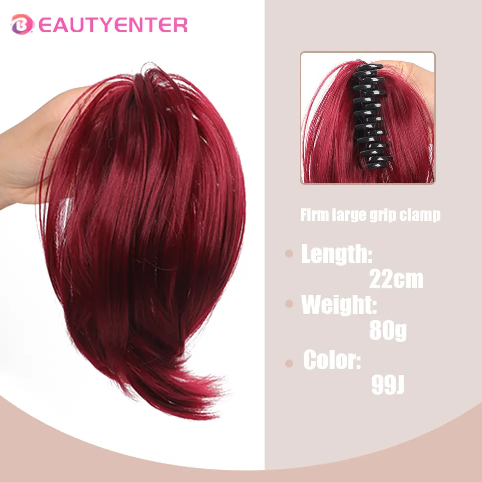 Messy Bun Hair Piece Claw Clip in Hair Buns Hair Piece for Women Straight Short High Ponytail Extension Tousled Updo For Girls