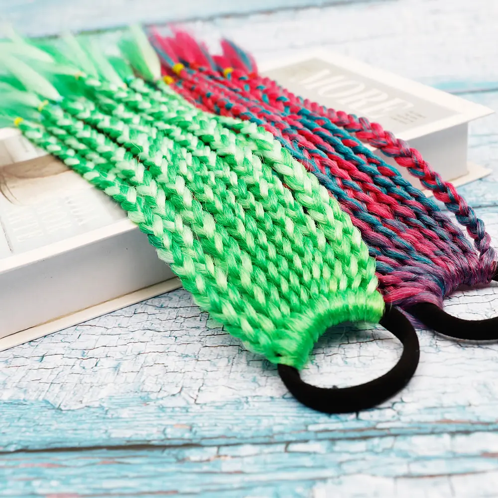 Kids Twist Braid Rope Headdress Hair Braider Girls Elastic Wig Band Rubber Band Accessories Ponytail Headband