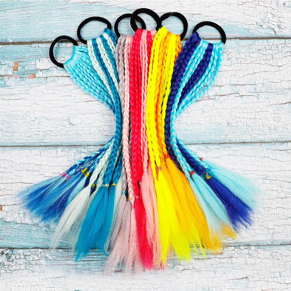 Kids Twist Braid Rope Headdress Hair Braider Girls Elastic Wig Band Rubber Band Accessories Ponytail Headband