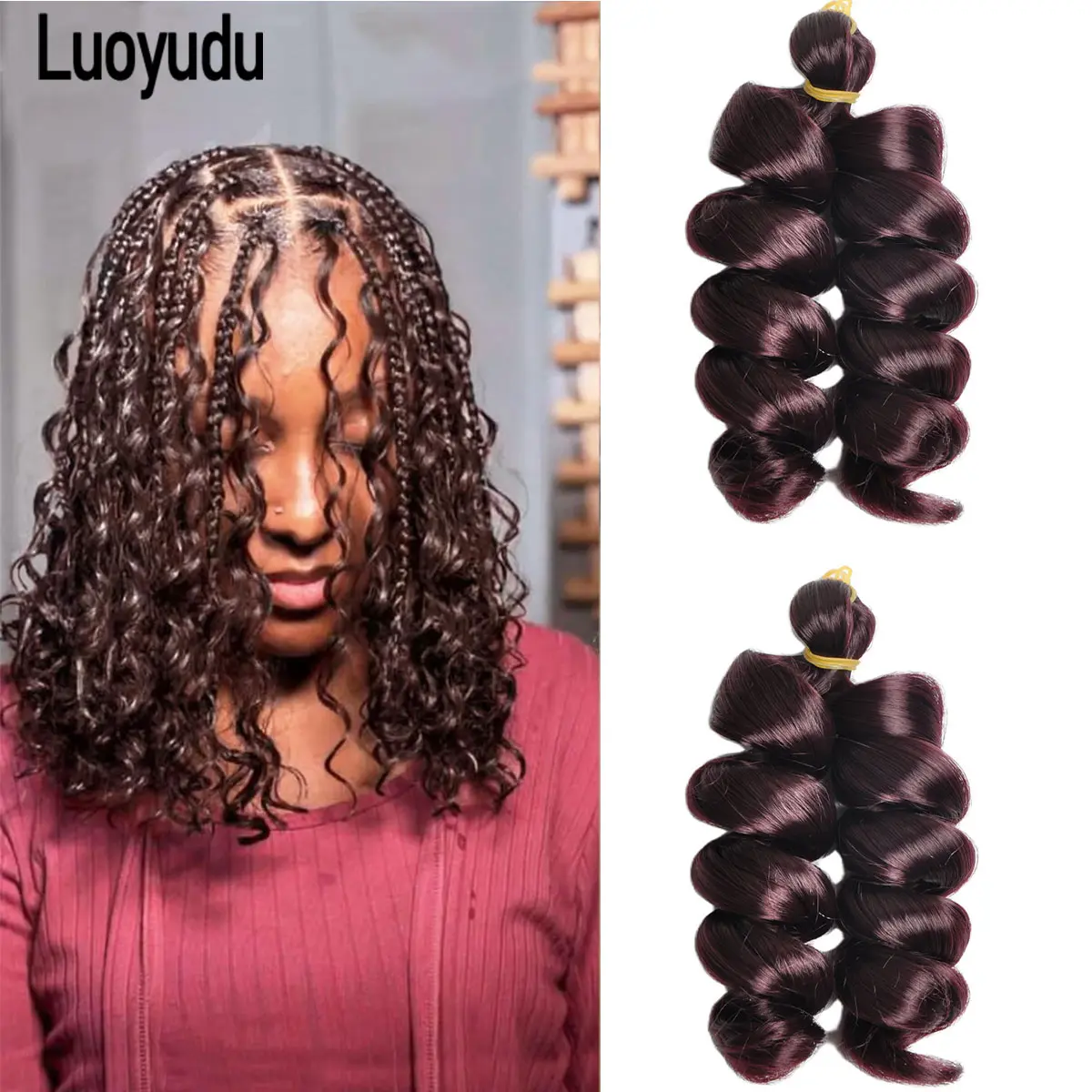 French Curls Braiding Hair Synthetic Hair Spiral Curls Braids Hair Pre Stretched Loose Wave Braiding Hair Extensions For Women