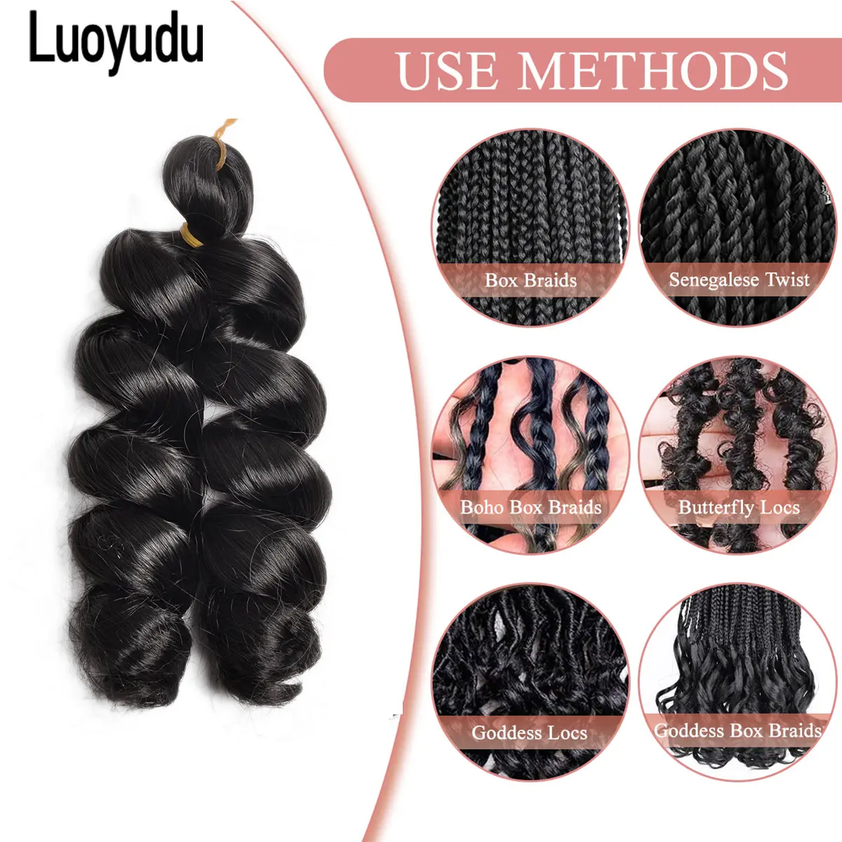 French Curls Braiding Hair Synthetic Hair Spiral Curls Braids Hair Pre Stretched Loose Wave Braiding Hair Extensions For Women
