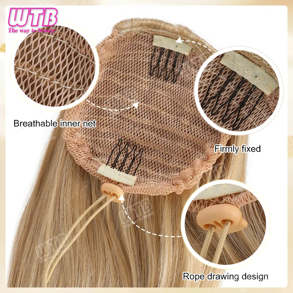 Ponytail Extension 36Inch Long Natural Straight Drawstring Pony tail for Women Synthetic Heat Resistant Hairpiece for Daily Use