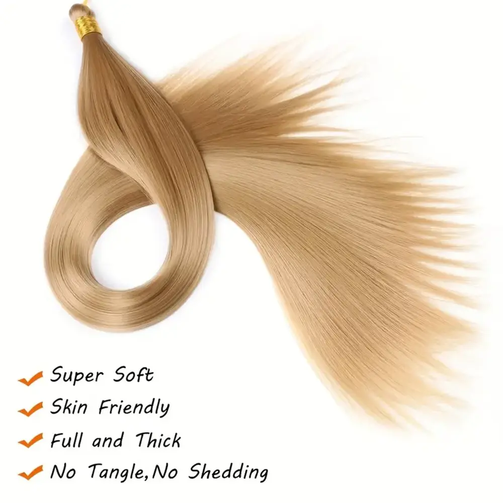 Bone Straight Silky Crochet Braiding Hair Synthetic Bulk High Temperature Hair Bundles Extension 28 Inch 150g Per Pack for Women