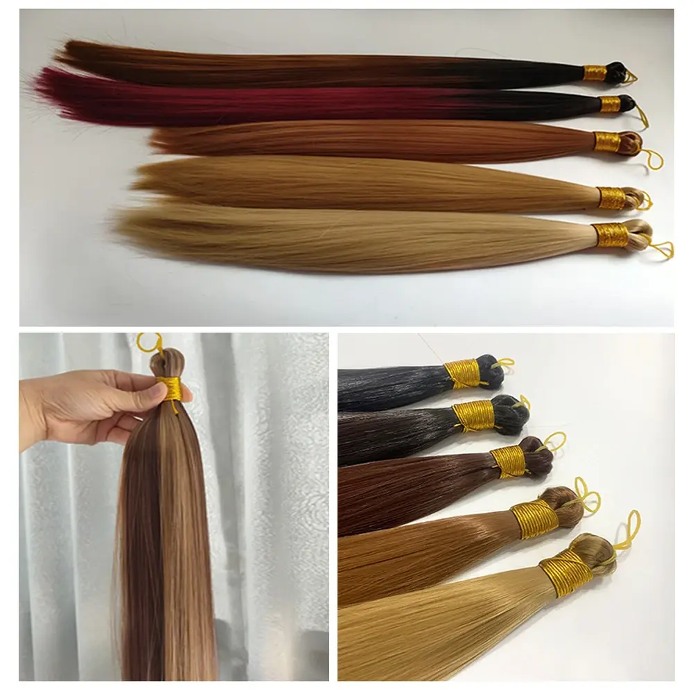 Bone Straight Silky Crochet Braiding Hair Synthetic Bulk High Temperature Hair Bundles Extension 28 Inch 150g Per Pack for Women