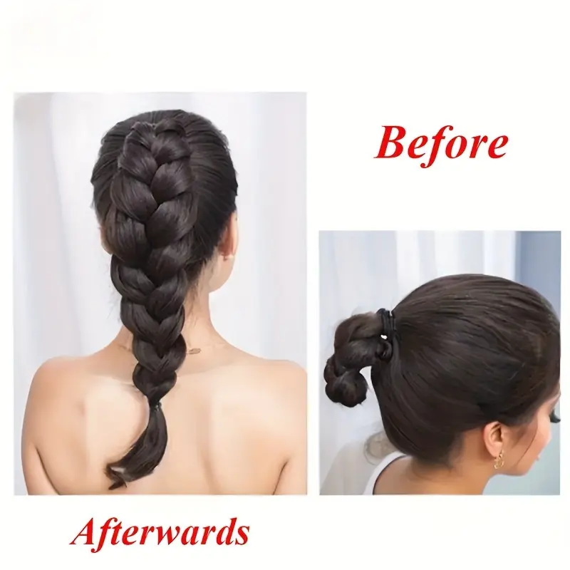 Elegant Braided Synthetic Claw Clip Ponytail Hair Extension Durable Heat-Resistant Fiber Hairpiece for Women Claw-Clamp Ponytail