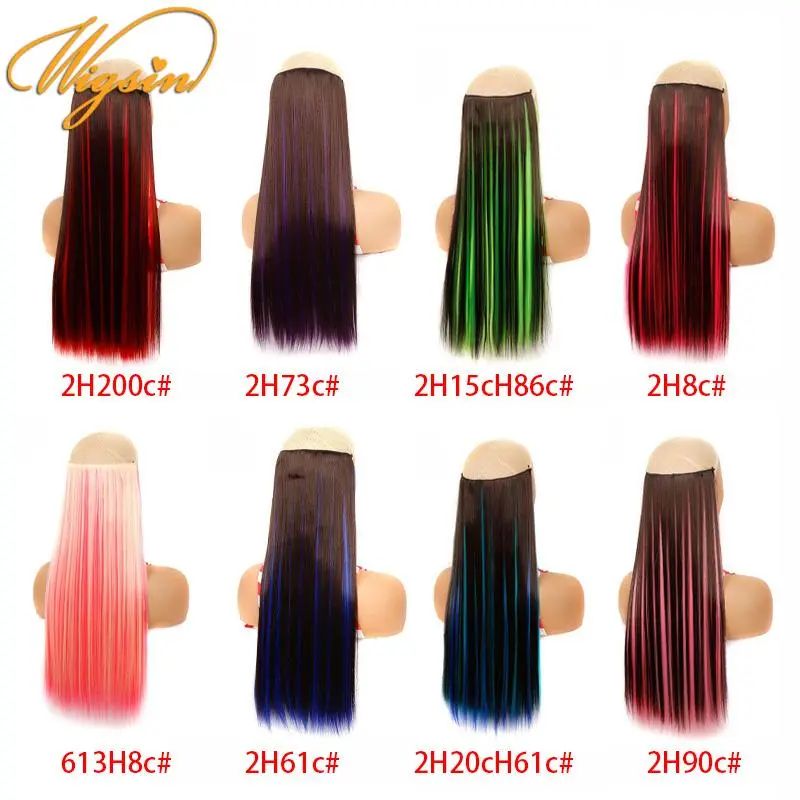 WIGSIN Synthetic 24Inch Long Straihgt Hair Extension Heat-Resistant Fiber Hair Cosplay Hairpieces for Women