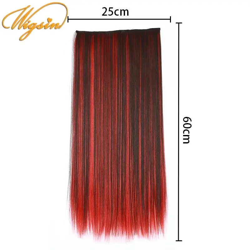 WIGSIN Synthetic 24Inch Long Straihgt Hair Extension Heat-Resistant Fiber Hair Cosplay Hairpieces for Women