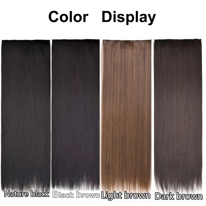 40Inches Long Straight Synthetic Hair 5 Clips Hair Extensions Ponytail Extension For Girls  Clip In Extensions