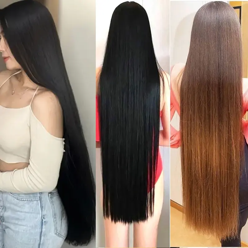 40Inches Long Straight Synthetic Hair 5 Clips Hair Extensions Ponytail Extension For Girls  Clip In Extensions
