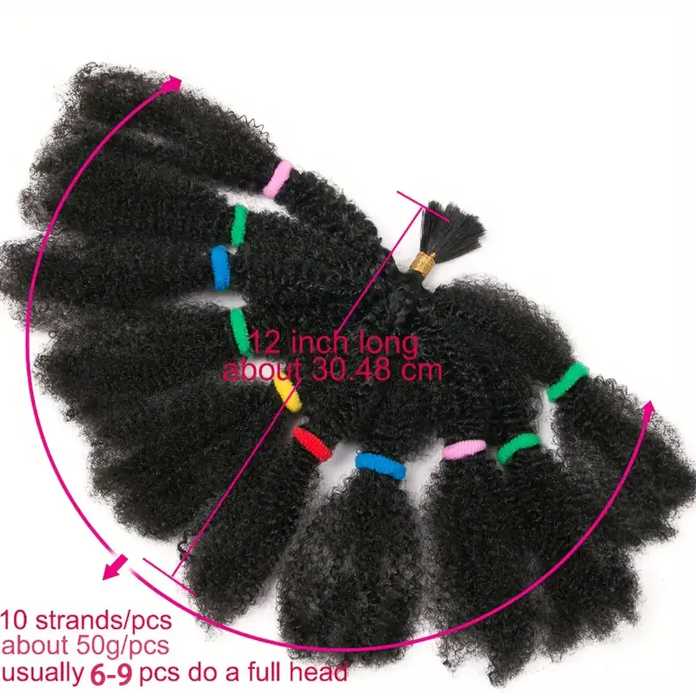 Afro Kinky Twist Braiding Hair 12 Inch Pre Fluffied Afro Kinky Hair Synthetic Bulk Hair Extensions For Women Ombre Braiding Hair