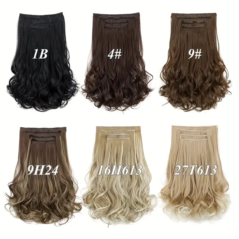Synthetic Clip in Style Hair Extensions 35cm Short Wave Curly Invisible Soft Hairpiece Black Chocolate Brown Hair for Women