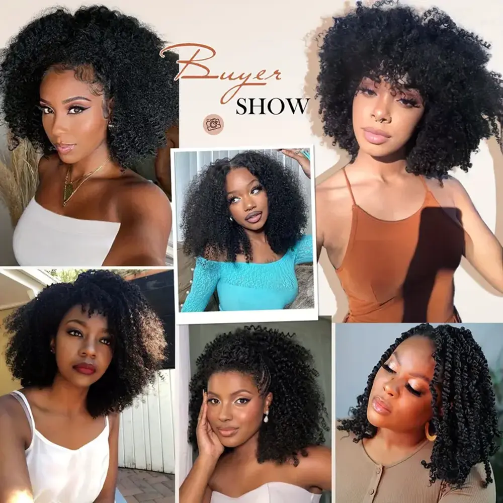 Afro Kinky Twist Braiding Hair 12 Inch Pre Fluffied Afro Kinky Hair Synthetic Bulk Hair Extensions For Women Ombre Braiding Hair
