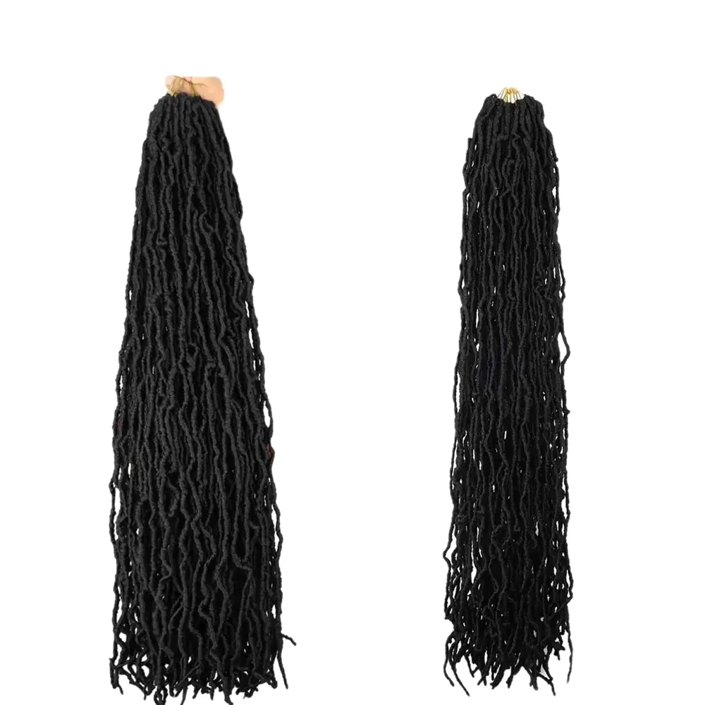 18/24/36inch Synthetic Nu Locs Crochet Hair Braiding Hair Pre-looped Goddess locs Curly Soft Locs Dreadlock Extensions for Women