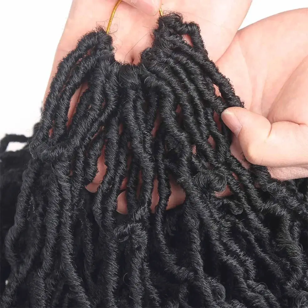 18/24/36inch Synthetic Nu Locs Crochet Hair Braiding Hair Pre-looped Goddess locs Curly Soft Locs Dreadlock Extensions for Women