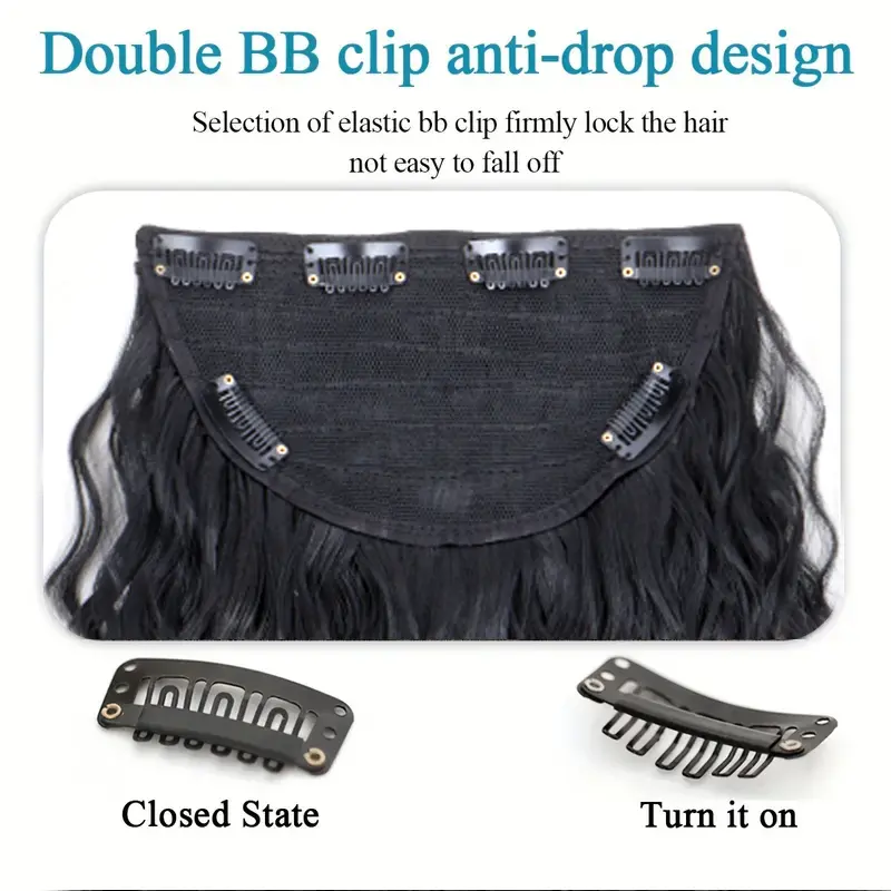 H&STAR Synthetic 18Inch U-shaped 6 Clips Short Kinky Curly Clip-In Hair Extension Invisible Fulffy Black Hairpiece for Women