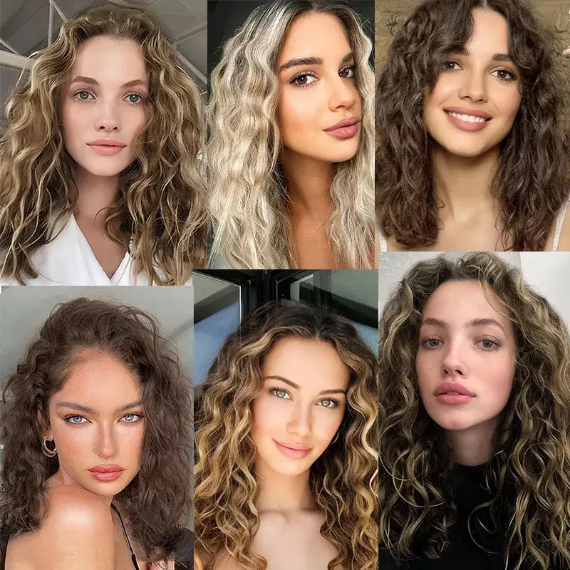 H&STAR Synthetic 18Inch U-shaped 6 Clips Short Kinky Curly Clip-In Hair Extension Invisible Fulffy Black Hairpiece for Women