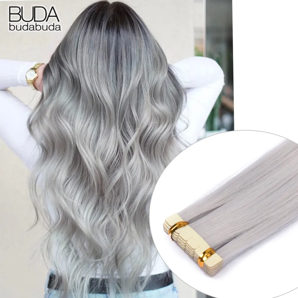 Synthetic Straight Tape In Hair Extensions 10pcs Natural Hair Extension 24inch For Women Invisible Double Sided Free Style