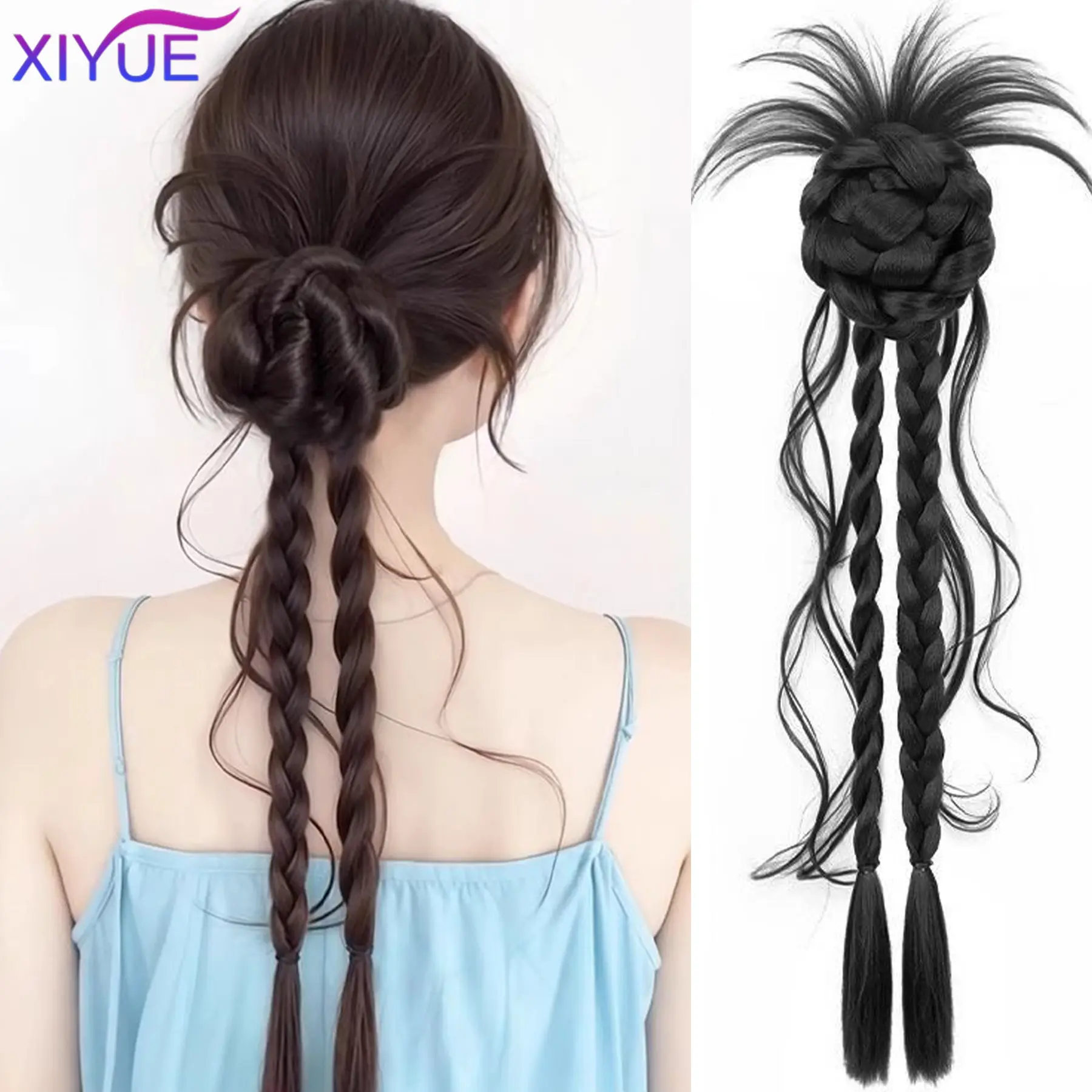 Stable Twist Boxing Braid Hair Claw INC Style Trendy Girl Hair Women's clip-on Synthetic wig flower bud head twist braid natural
