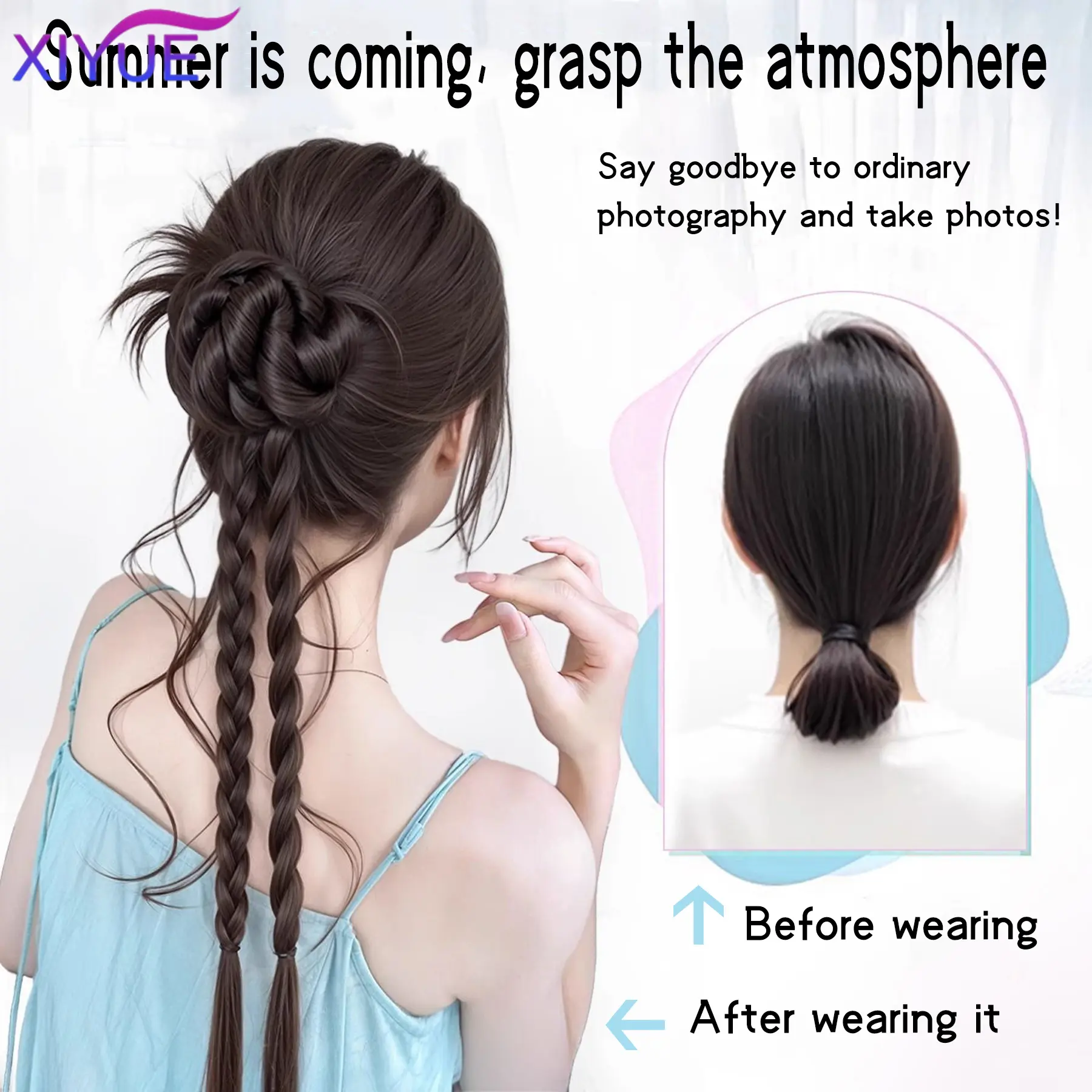 Stable Twist Boxing Braid Hair Claw INC Style Trendy Girl Hair Women's clip-on Synthetic wig flower bud head twist braid natural
