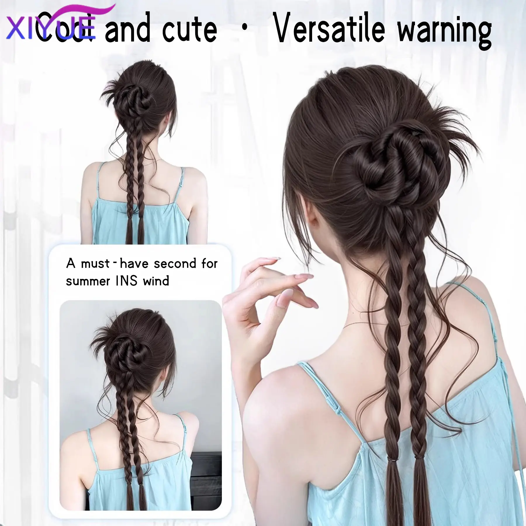 Stable Twist Boxing Braid Hair Claw INC Style Trendy Girl Hair Women's clip-on Synthetic wig flower bud head twist braid natural