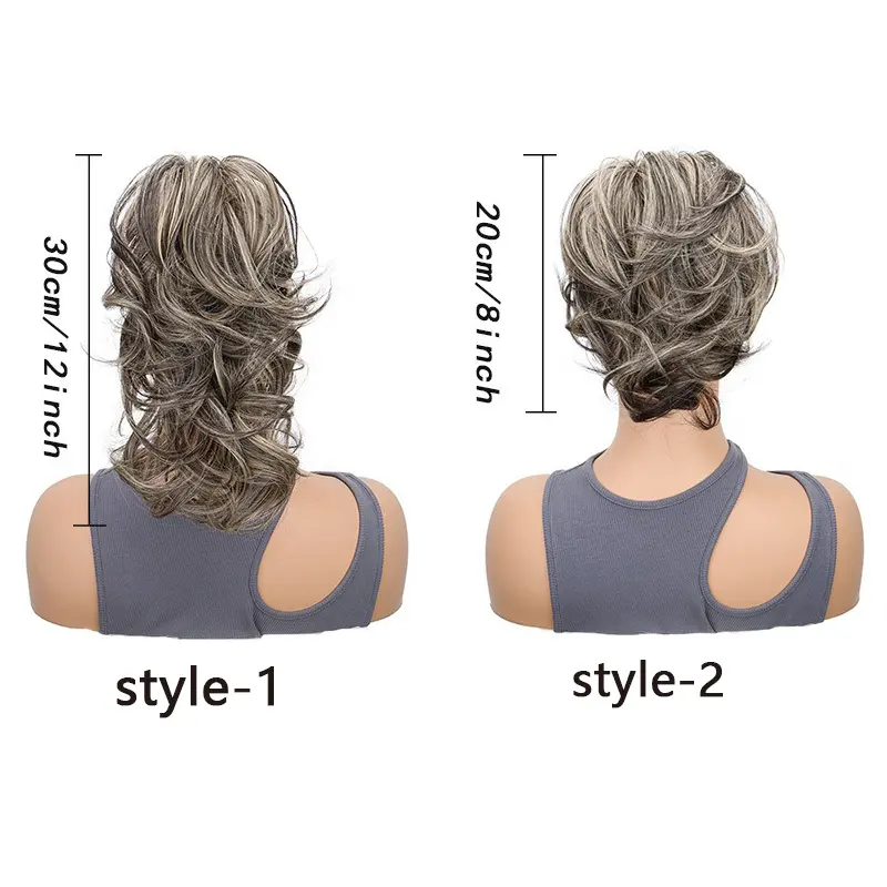 Synthetic Claw Clip Short Ponytail Chignon Fluffy Messy Hair Bun Clip in Hairtail Extensions Natural Hairpieces Women