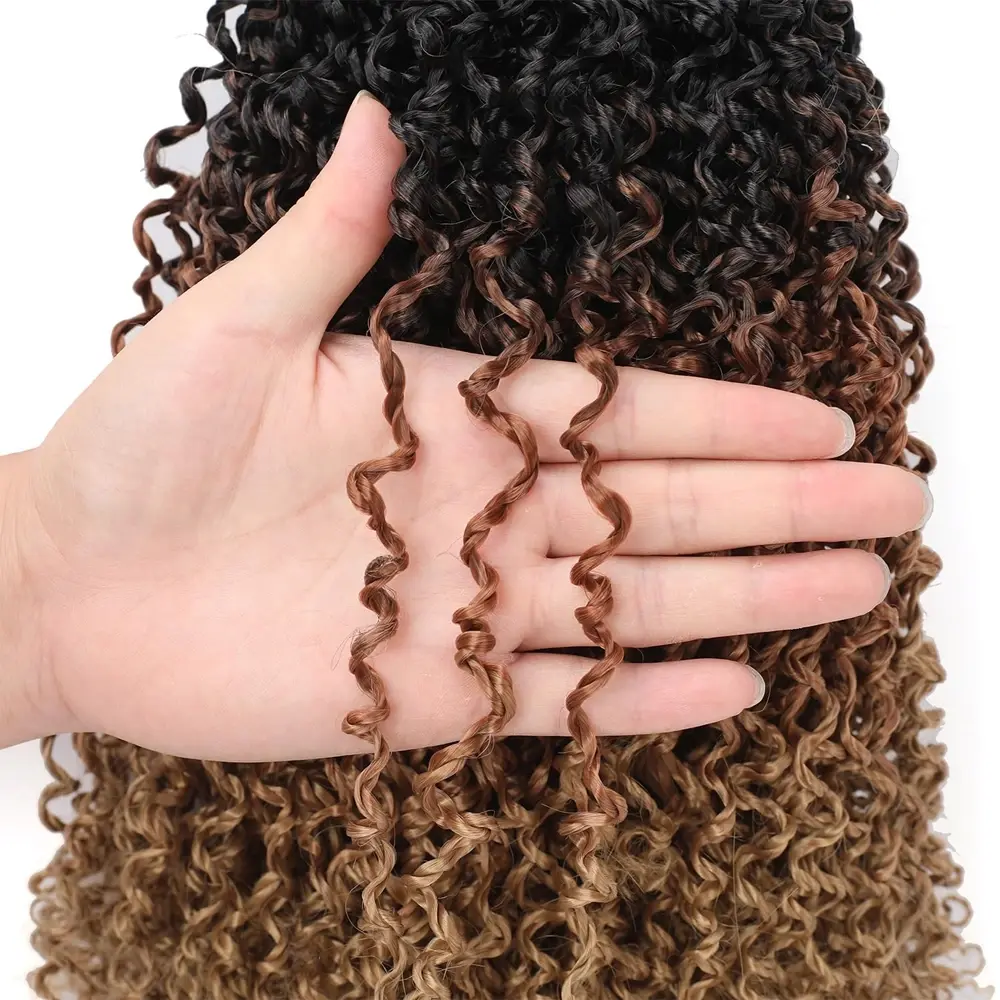 12inch Synthetic Yanky Twist Crochet Braids Spring Twist Hair Pre-looped Bohemian Crochet Braids with Curly Ends for Black Women