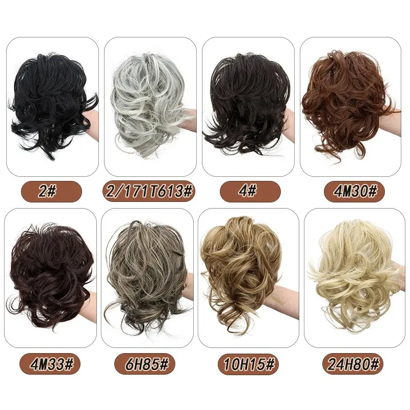 Synthetic Claw Clip Short Ponytail Chignon Fluffy Messy Hair Bun Clip in Hairtail Extensions Natural Hairpieces Women