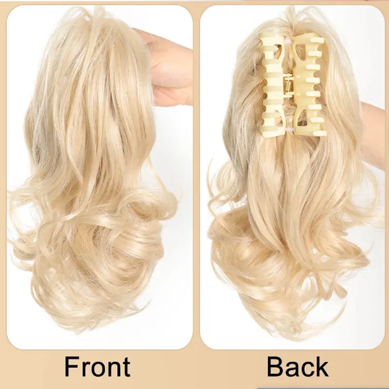 H&STAR 12Inch Synthetic Ponytail Extension Hairpiece Short Curly Claw Clip For Women Heat Resistant Pony Tail Clip Fake Hair