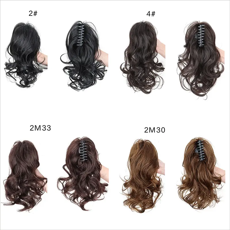 H&STAR 12Inch Synthetic Ponytail Extension Hairpiece Short Curly Claw Clip For Women Heat Resistant Pony Tail Clip Fake Hair