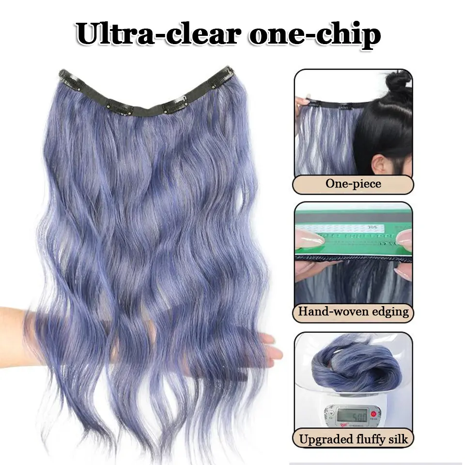 Synthetic 4 Clip In Hair Extensions Long Wavy Hairstyle Hairpiece Black Brown Blonde 50CM/60CM Natural Fake Hair For Women