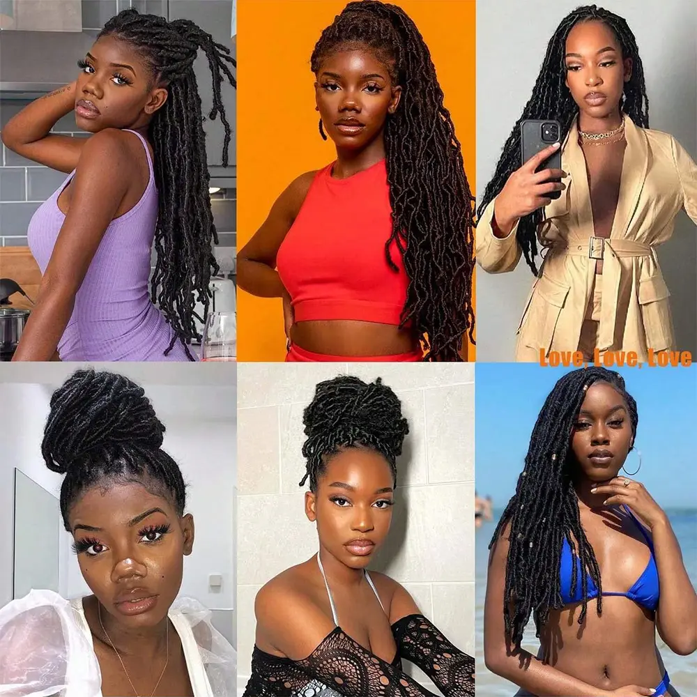 1/6 Packs Faux Locs Crochet Hair 30 Inch Soft Locs for Distressed Locs Butterfly Locs Crochet Hair for Women