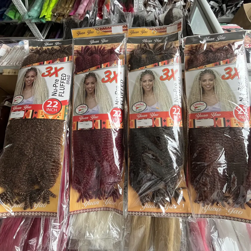 3 Packs Soft Spring Afro Twist Hair 22 Inch Marley Crochet Braiding Hair Pre-Separated Synthetic Hair Extension For Black Women